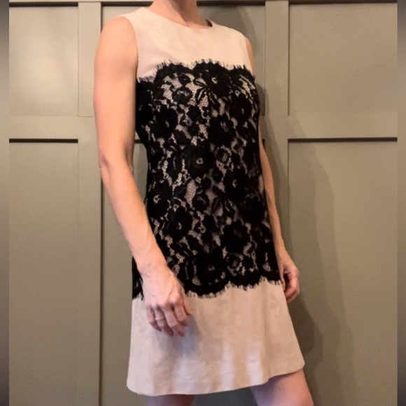 Calvin Klein Lace & Faux Suede Microsuede Dress Sleeveless Career Dress Size 4 - Picture 2 of 14